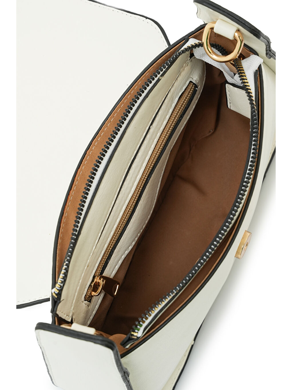 Beyaz Logo Kapaklı Kadın Omuz Çantası DJ364-5