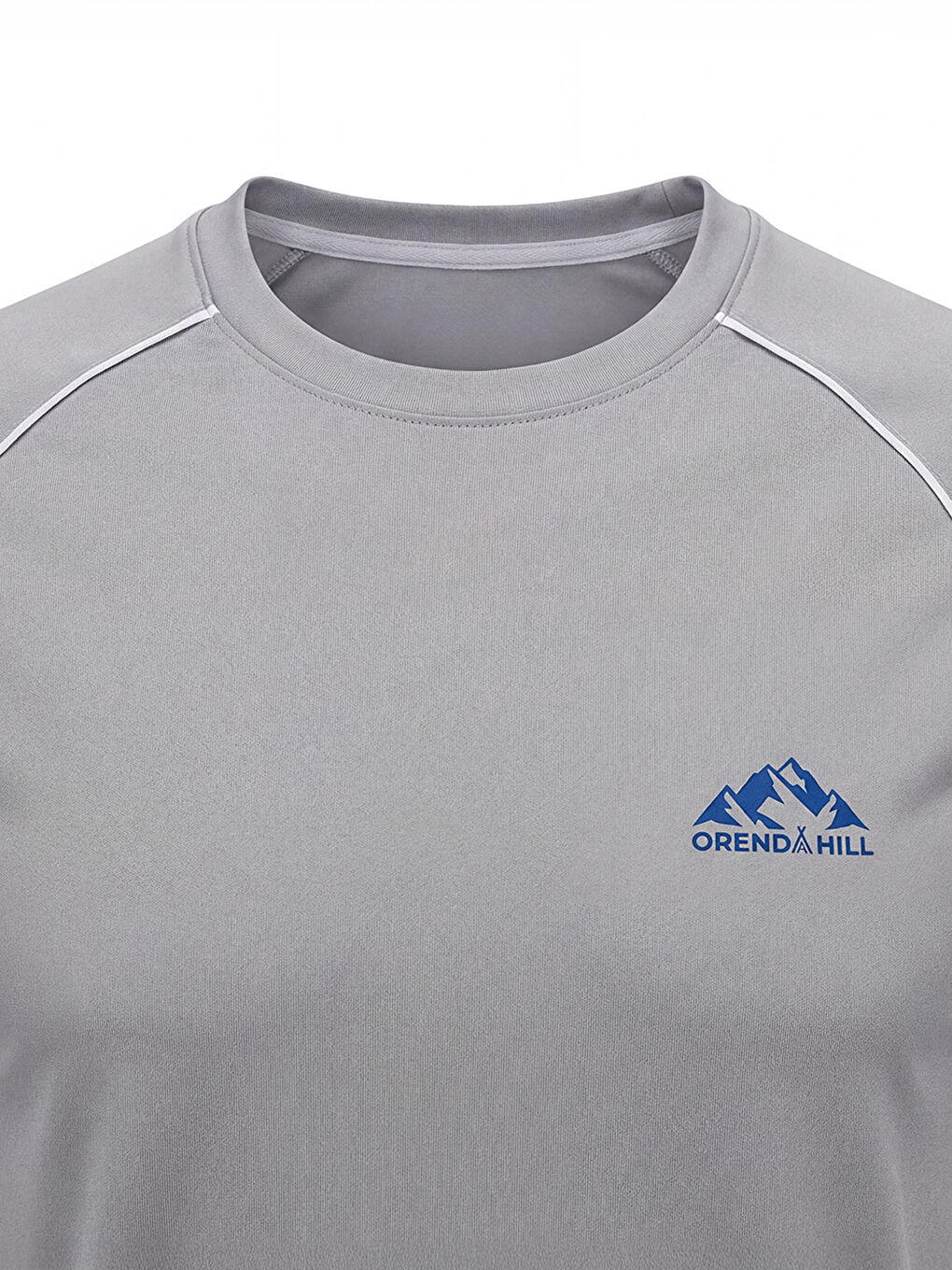 Gri ORENDAHILL Erkek Spor Tişört Hızlı Kuruyan Esnek Regular Fit Reglan Biyeli Activewear-3