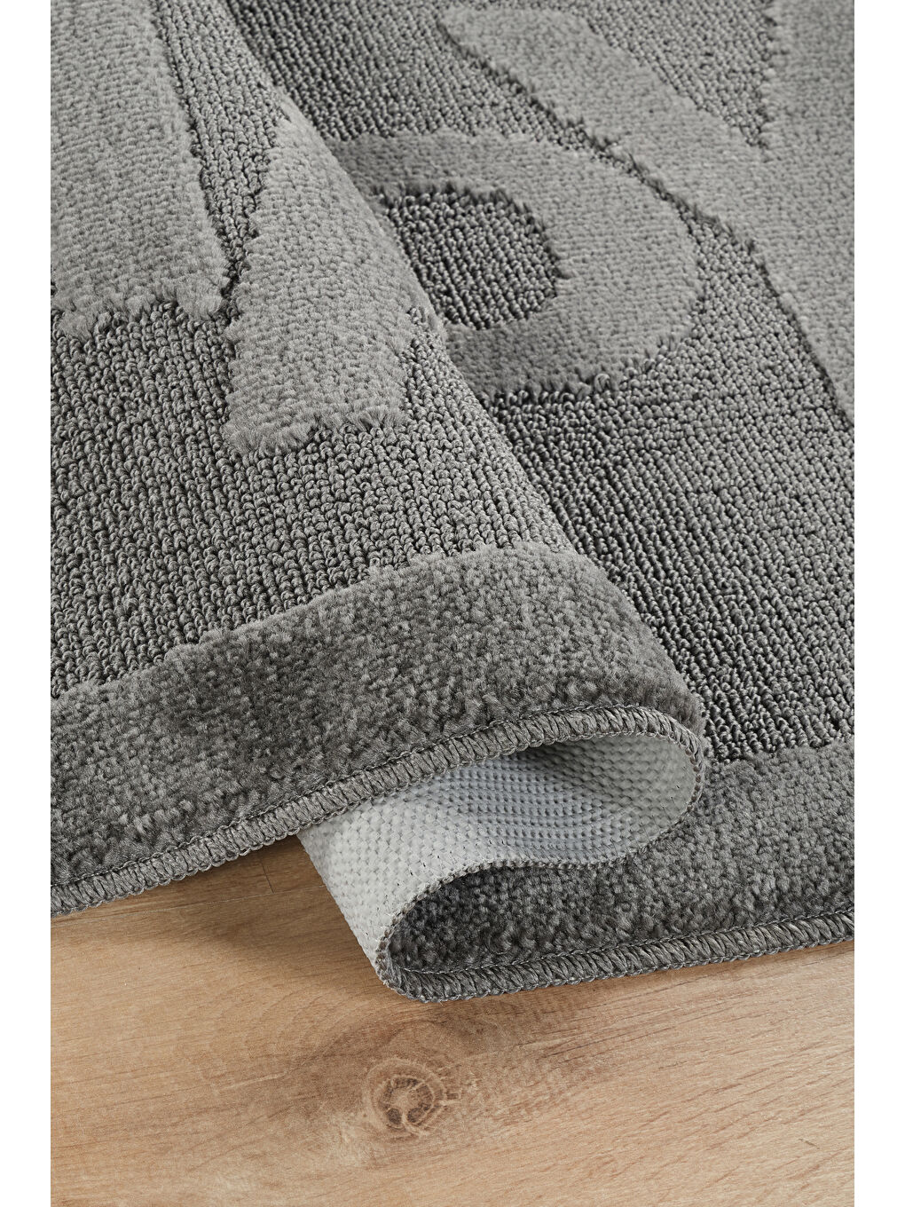 Doğal Kaymaz Taban Banyo Paspas Uzun Ömürlü Yumuşak Su Emici Yazılı Paspas Happy-Antrasit-2