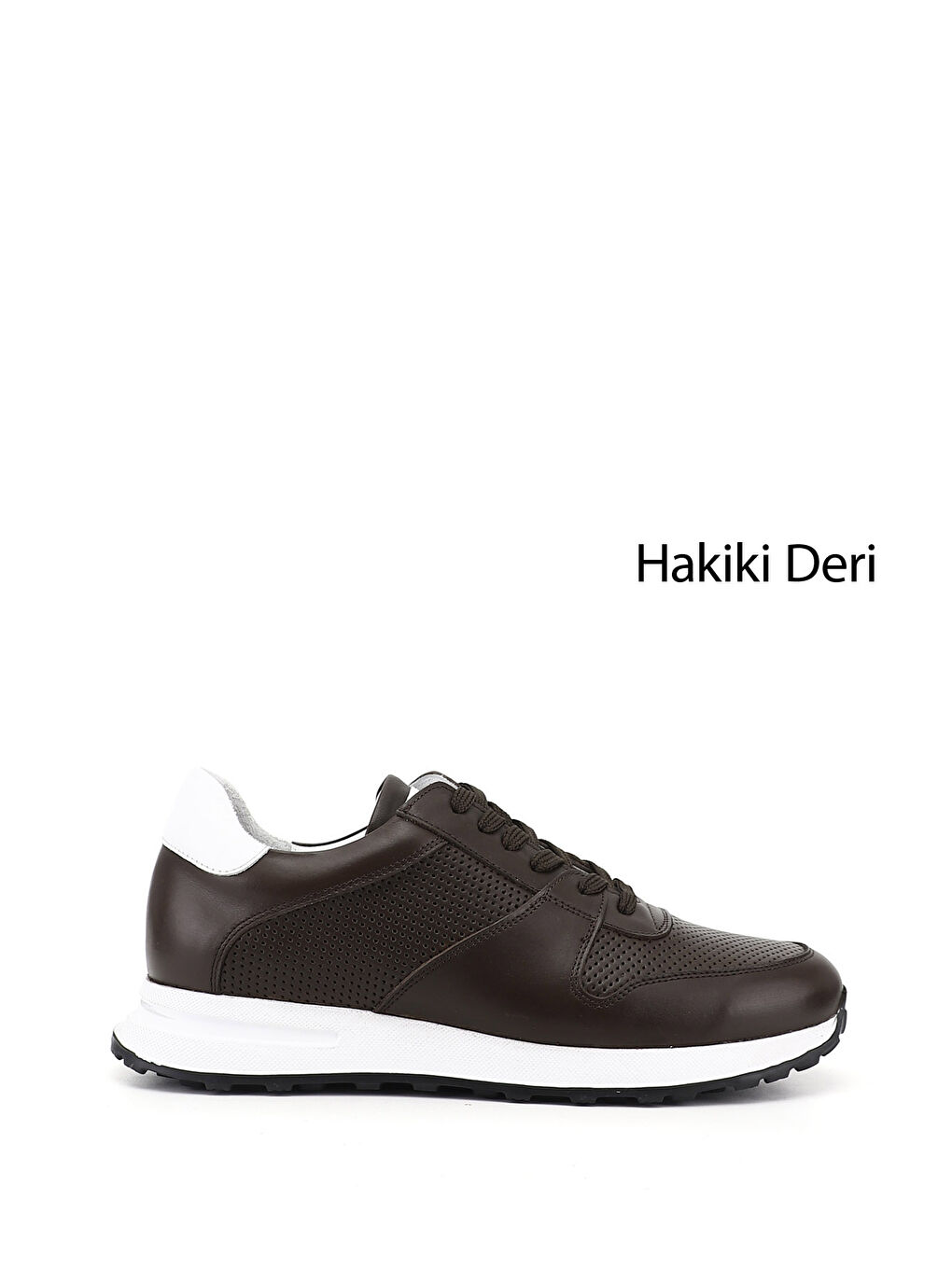 Kahverengi Erkek TÜTÜN KAHVE Bağcıklı Hakiki Deri Comfort Sneaker-1