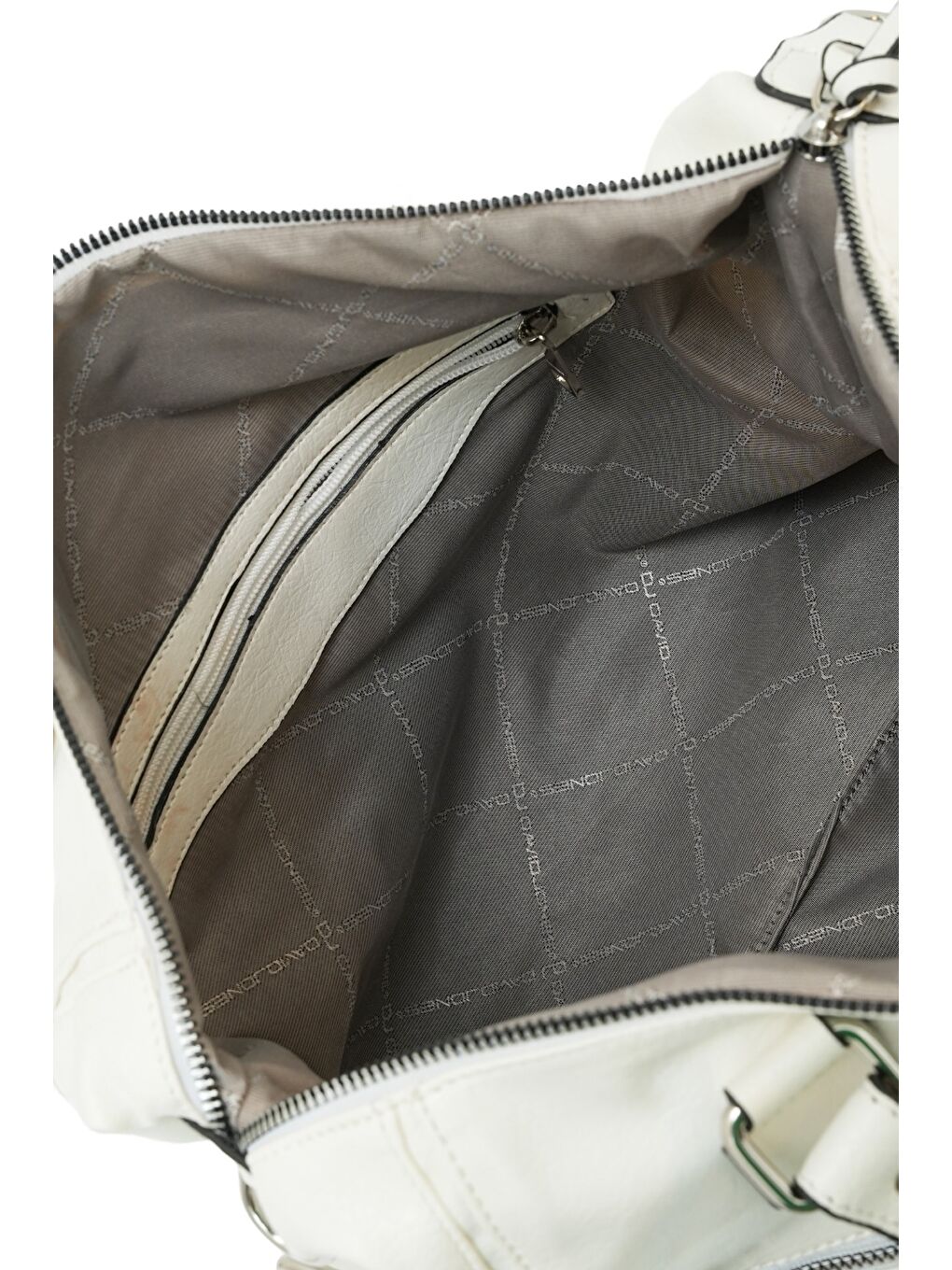 Beyaz Ön Cep Fermuar Detaylı Kadın Omuz Çantas DJ262-2-4