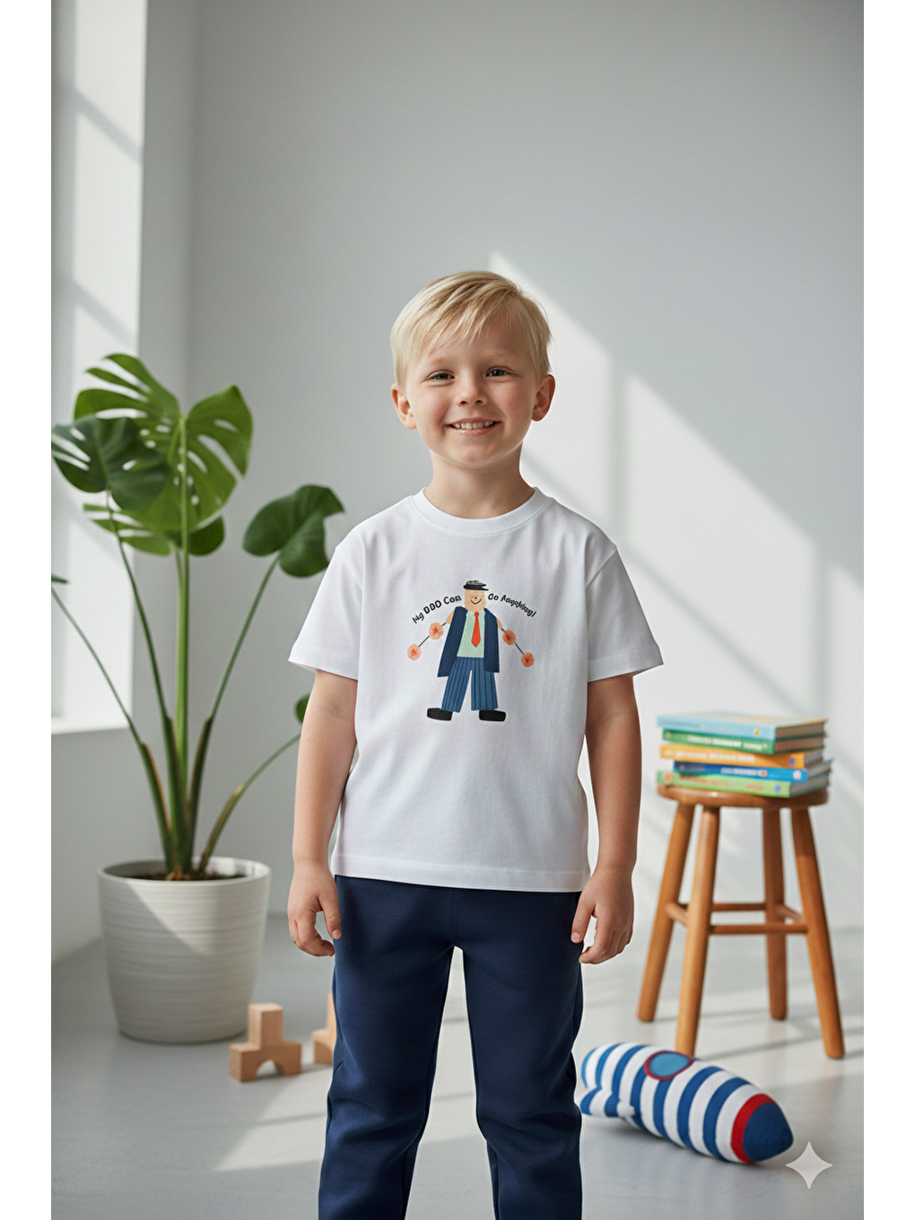 Lacivert Erkek Çocuk Baskılı Bisiklet Yaka Alt Üst Takım-1