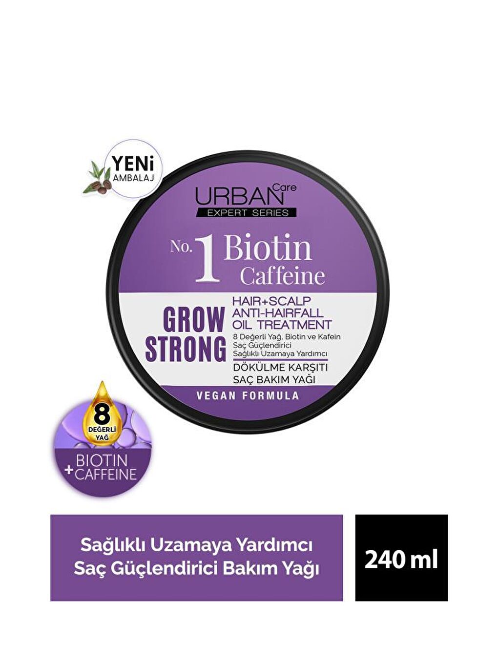 Urban Care Expert Biotin ve Kafein Grow Strong Saç Güçlendirici Bakım Yağı-Vegan-240ML