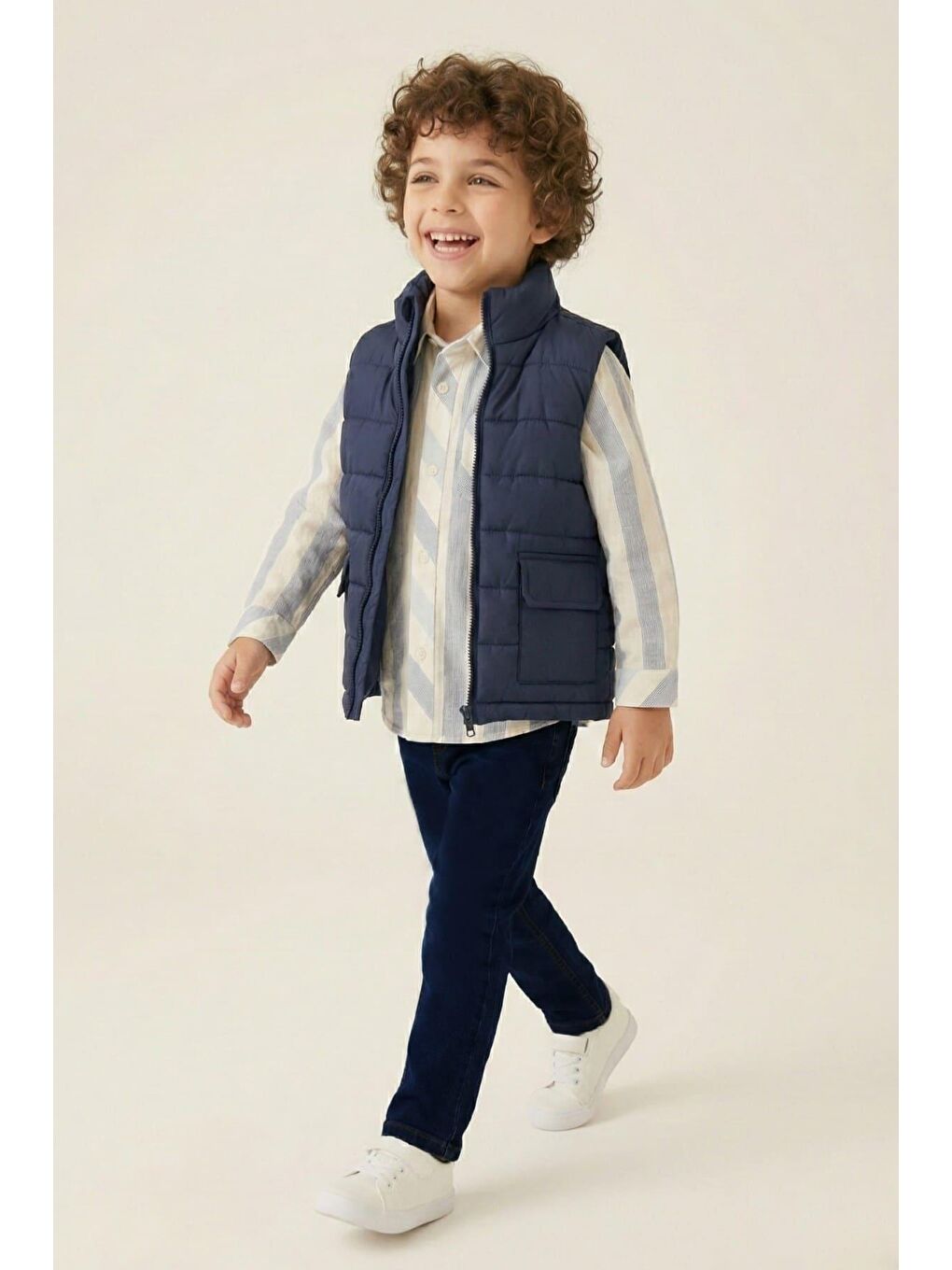 Erkek Çocuk Yelekli 3'Lü Takım  - Lacivert