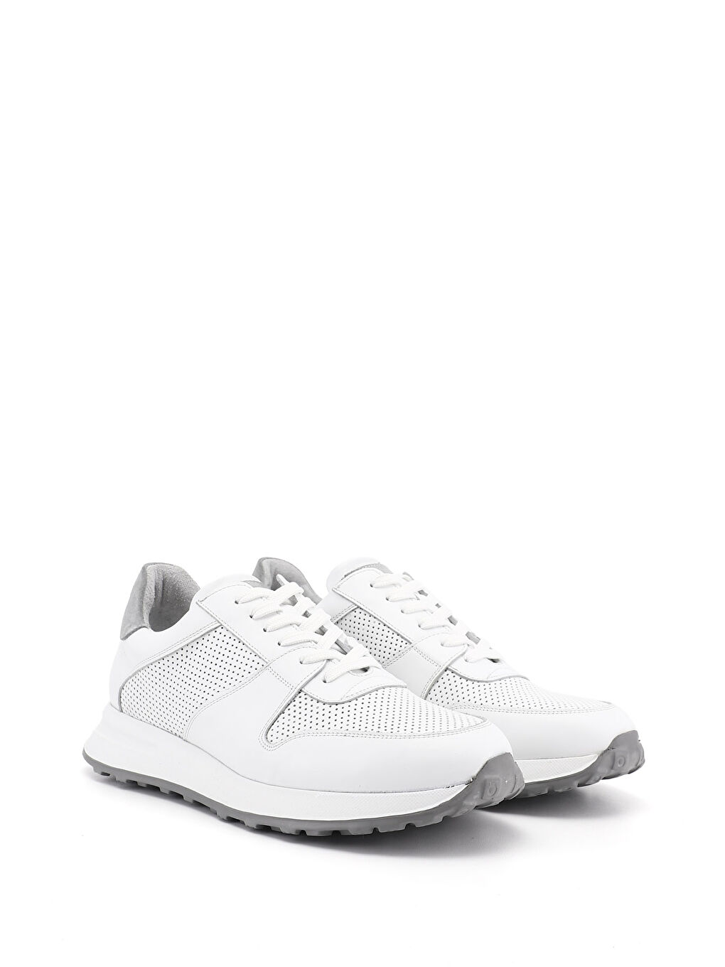 Beyaz Erkek CANLI BEYAZ Bağcıklı Hakiki Deri Comfort Sneaker-1