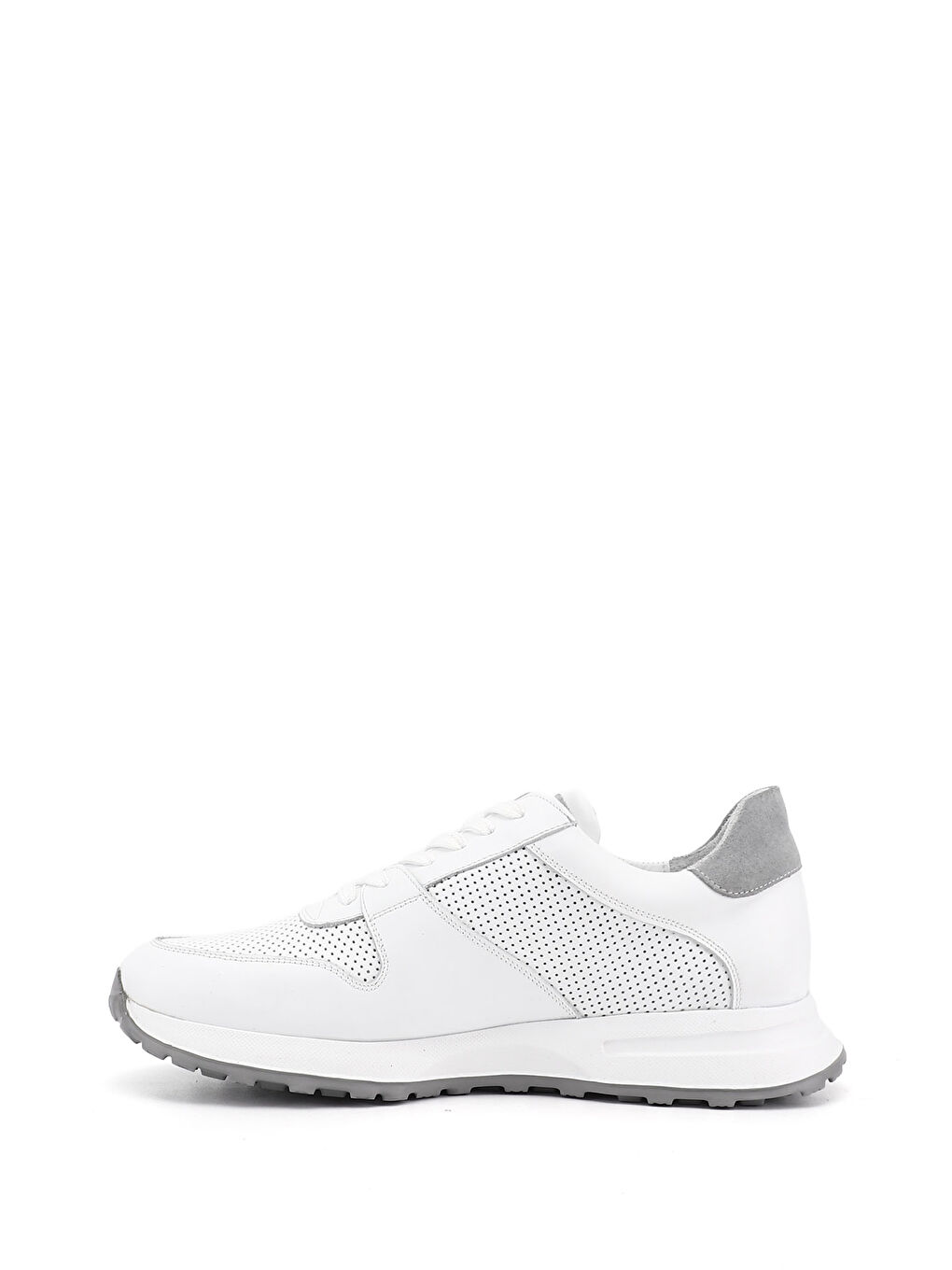 Beyaz Erkek CANLI BEYAZ Bağcıklı Hakiki Deri Comfort Sneaker-3