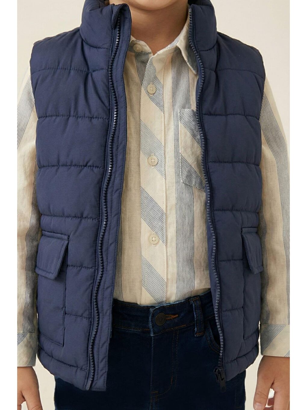 Erkek Çocuk Yelekli 3'Lü Takım  - Lacivert-2