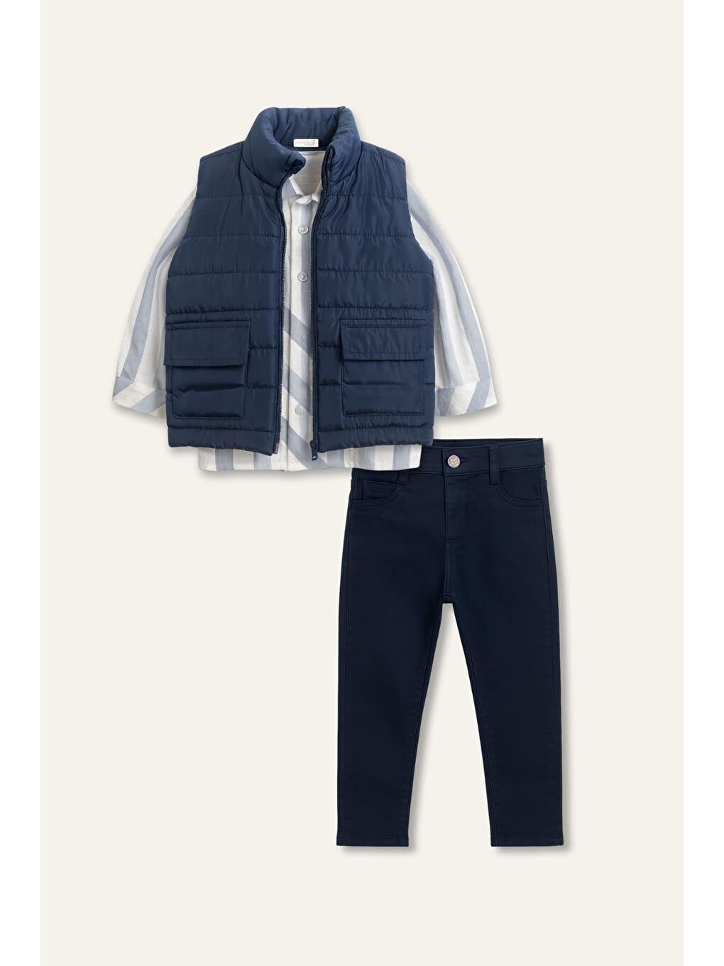 Erkek Çocuk Yelekli 3'Lü Takım  - Lacivert-3