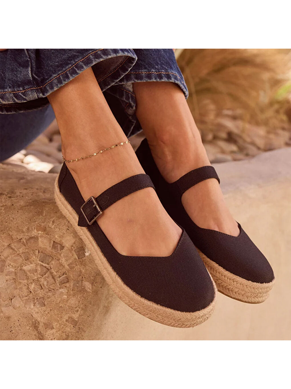 Siyah Kadın Espadril 10021878 10021863 10021873 CAROLINA MARY JANE-5