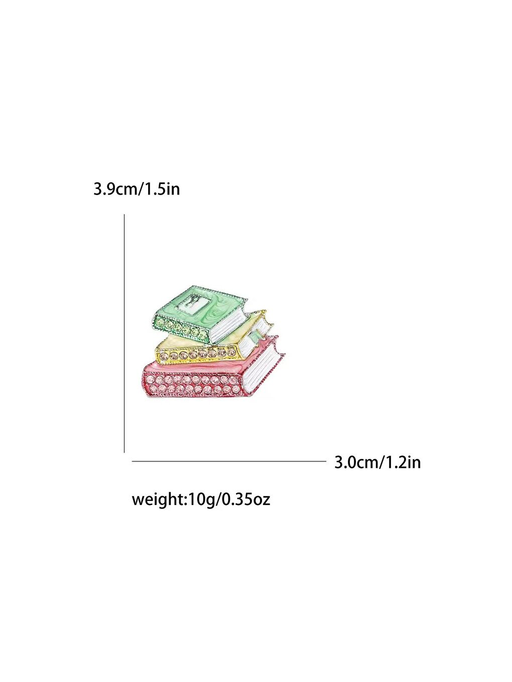 Karışık Parlak Taşlı Kitap Kurdu Broş Yaka İğnesi-4