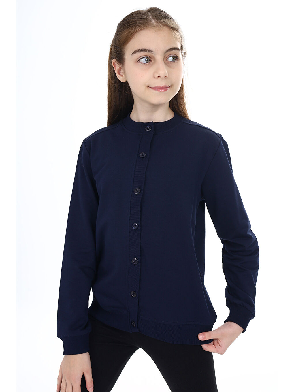 Lacivert Kız Çocuk Okul Hırka-1