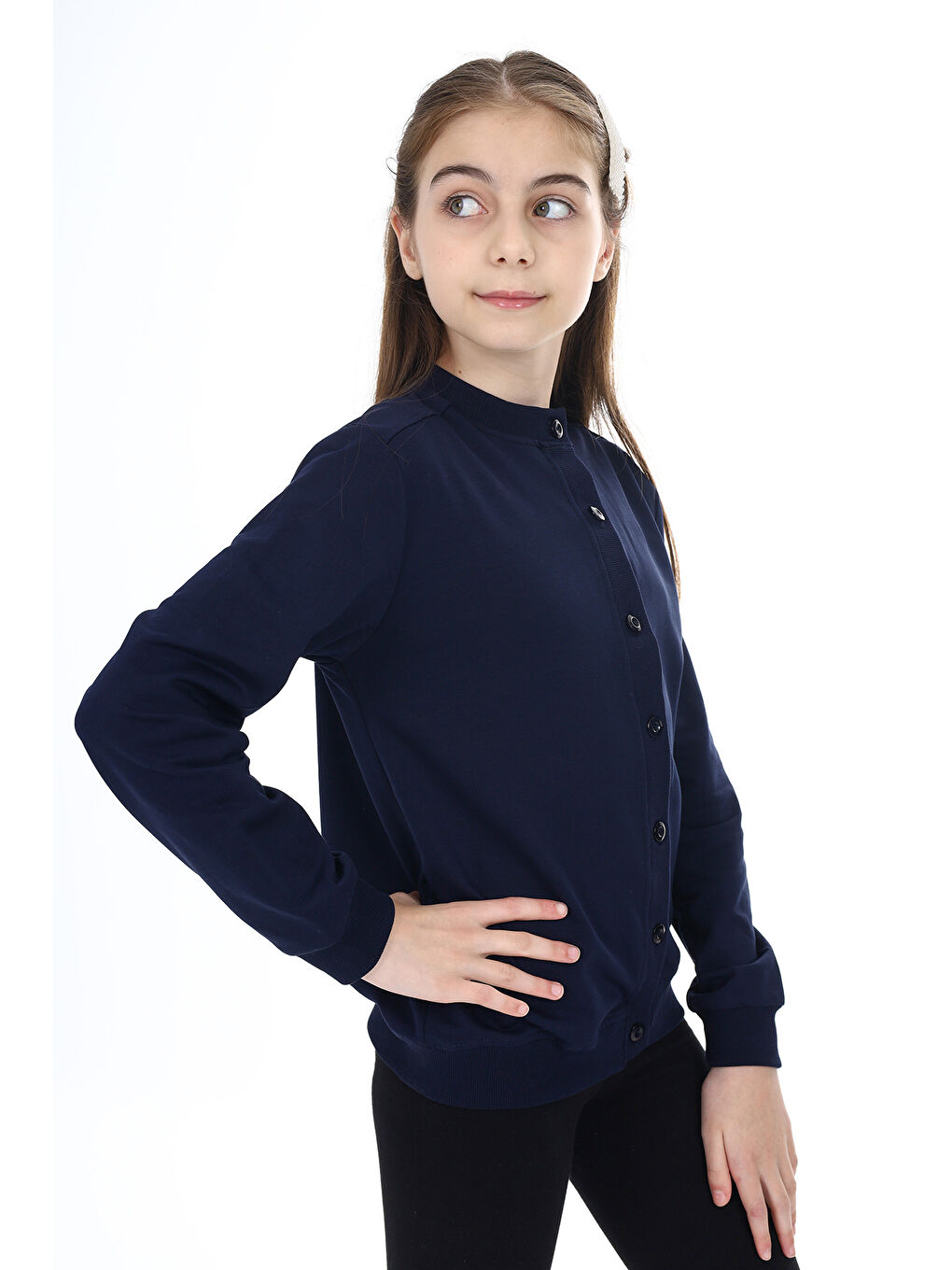 Lacivert Kız Çocuk Okul Hırka-2