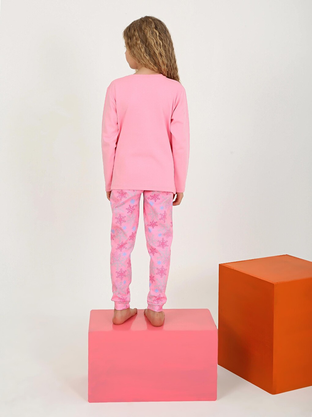 Pembe Kız Çocuk Uzun Kollu %100 Pamuklu Pijama Takımı Today-1