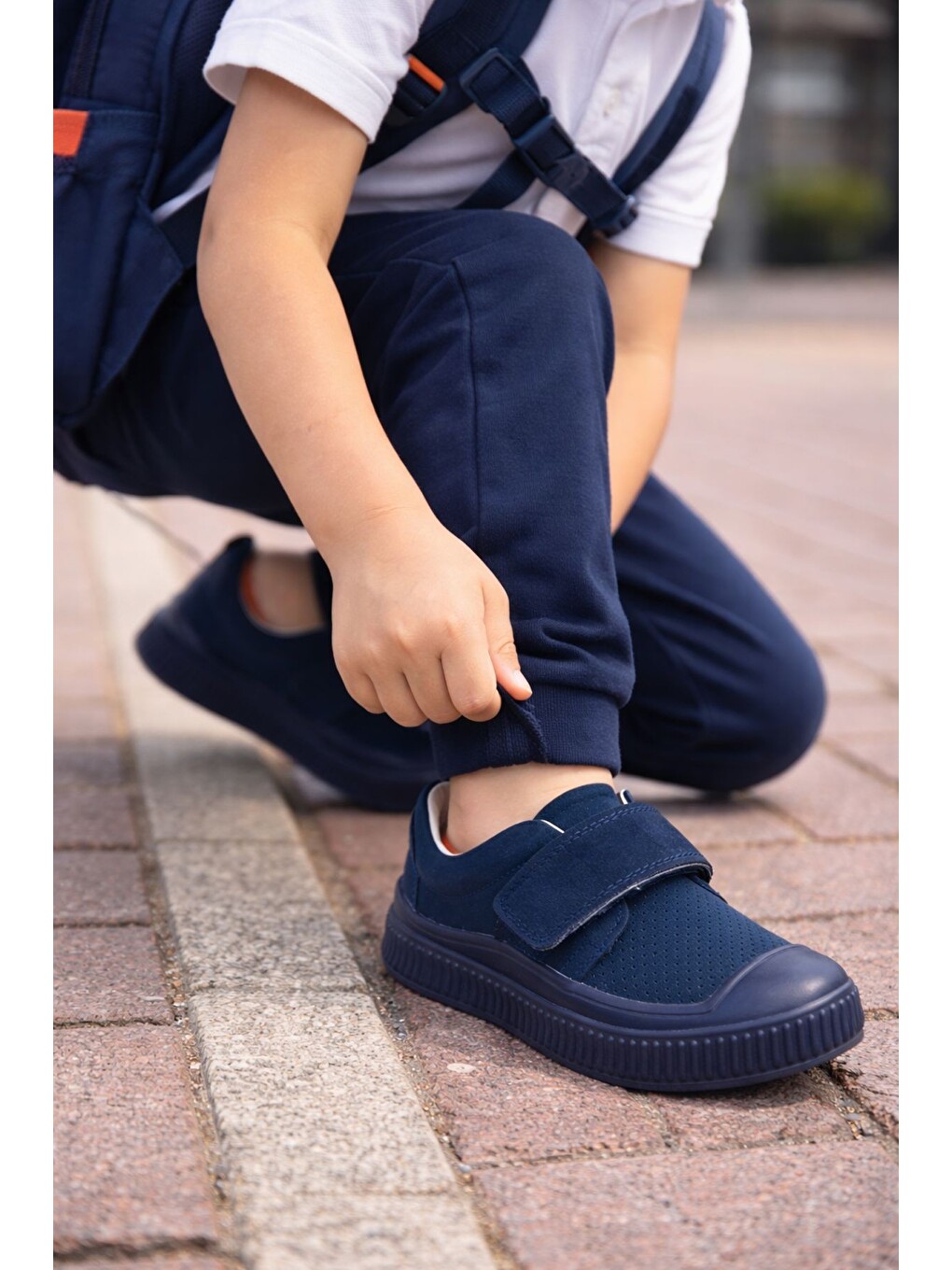 Lacivert RONY Cırtlı Delikli Günlük Nefes Alabilen Unisex Çocuk Sneaker Spor Ayakkabı-4