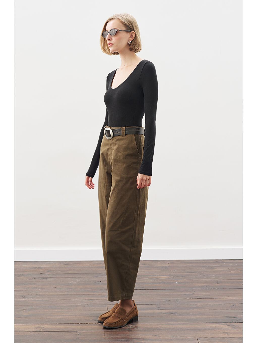 Barrel Pantolon Haki-3