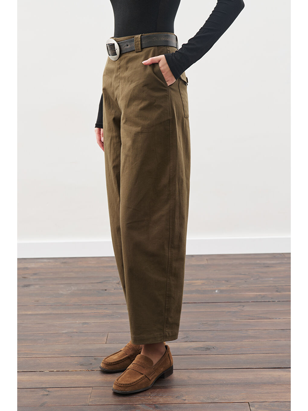Barrel Pantolon Haki-4