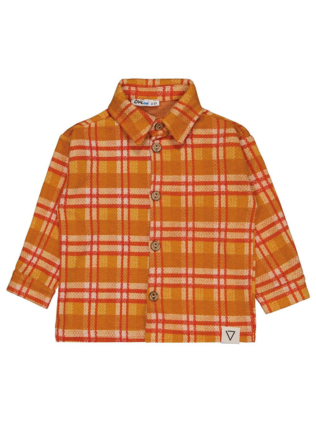 Boys Ekoseli 2-5 Yaş Gömlek - Turuncu 5-6 Yaş