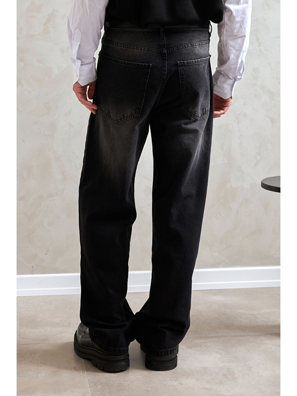 Antrasit Erkek Ekstra Baggy Jean Pantolon-2