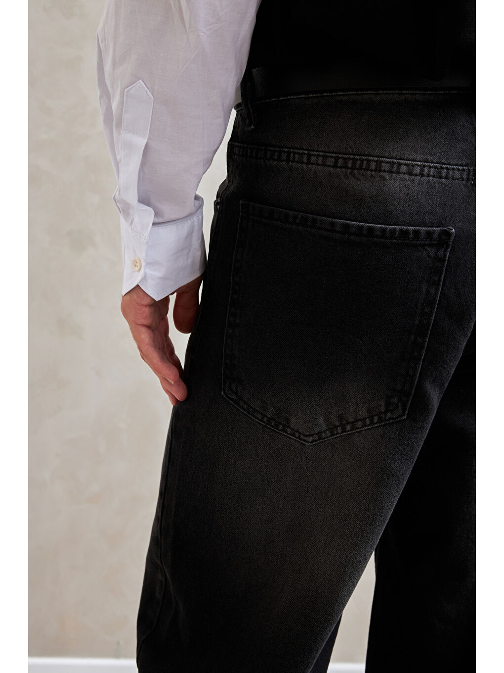 Antrasit Erkek Ekstra Baggy Jean Pantolon-3