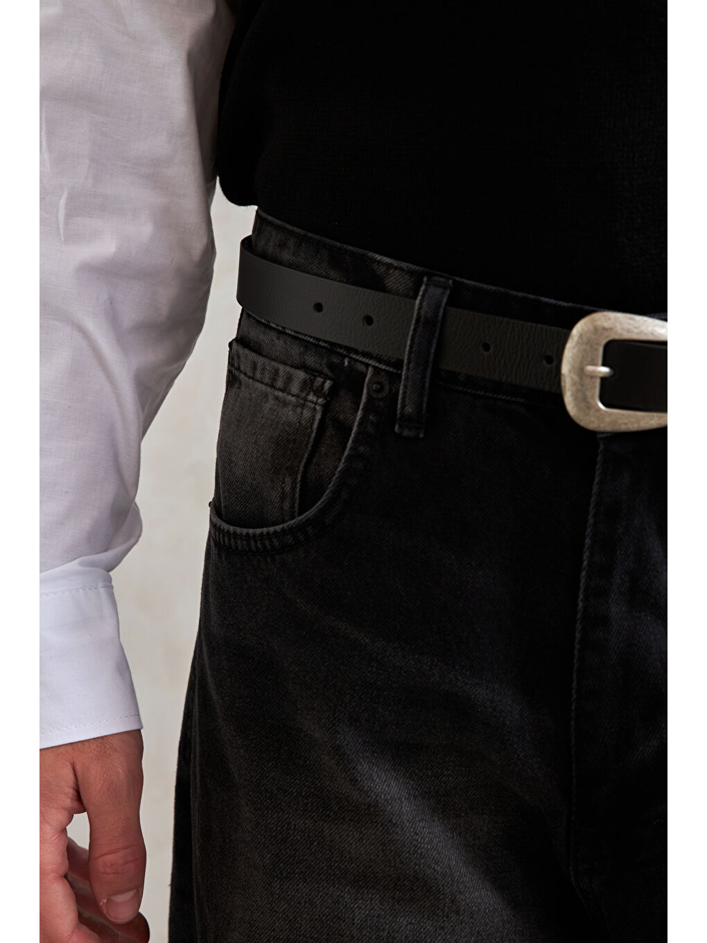 Antrasit Erkek Ekstra Baggy Jean Pantolon-4