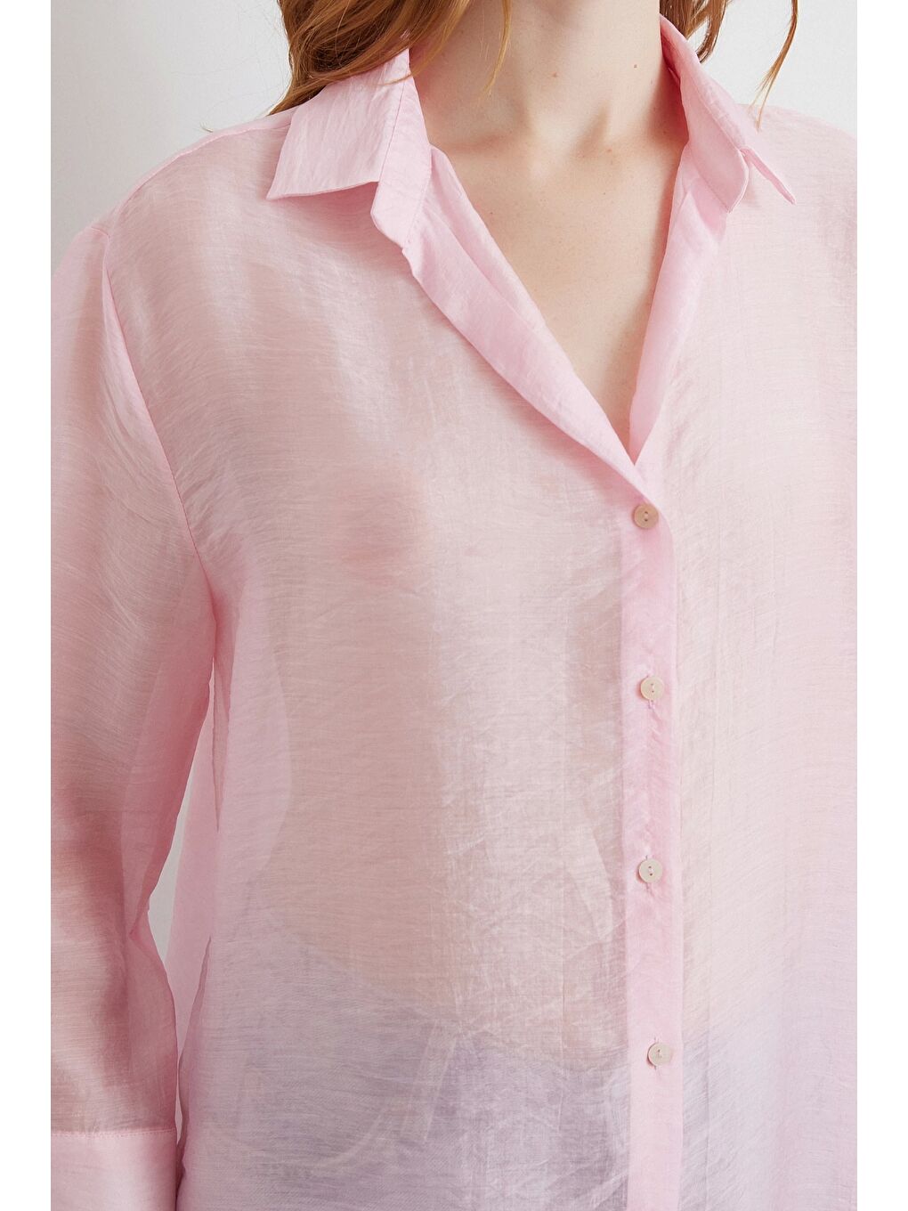 İnce Modal Gömlek Pembe-4