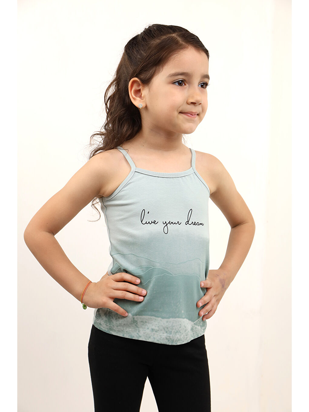 Gri Kız Bebek Baskılı Atlet