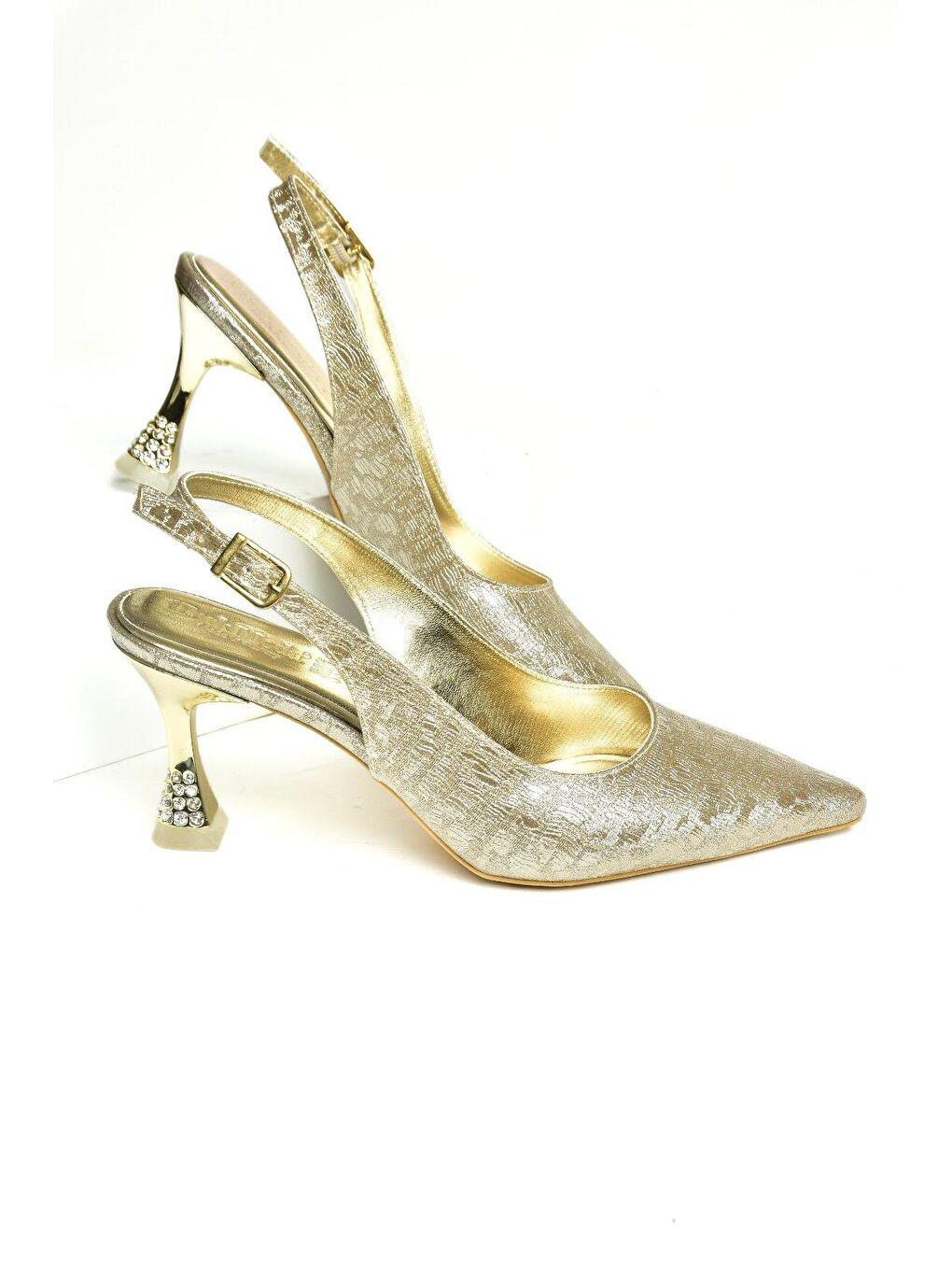 Sarı U8203362 Altın Kadın Topuklu Ayakkabı-3