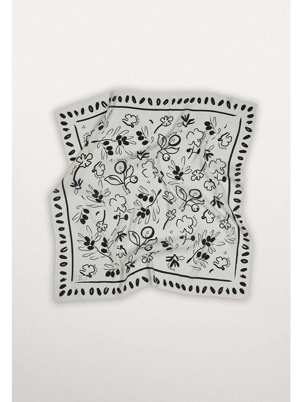 Luna Desen Pamuk İpek Eşarp Ekru