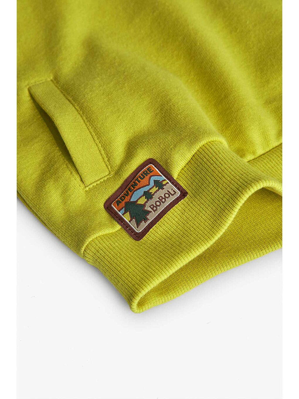 Sarı Erkek Çocuk Ağaç Dağ Baskılı Sweatshirt-4