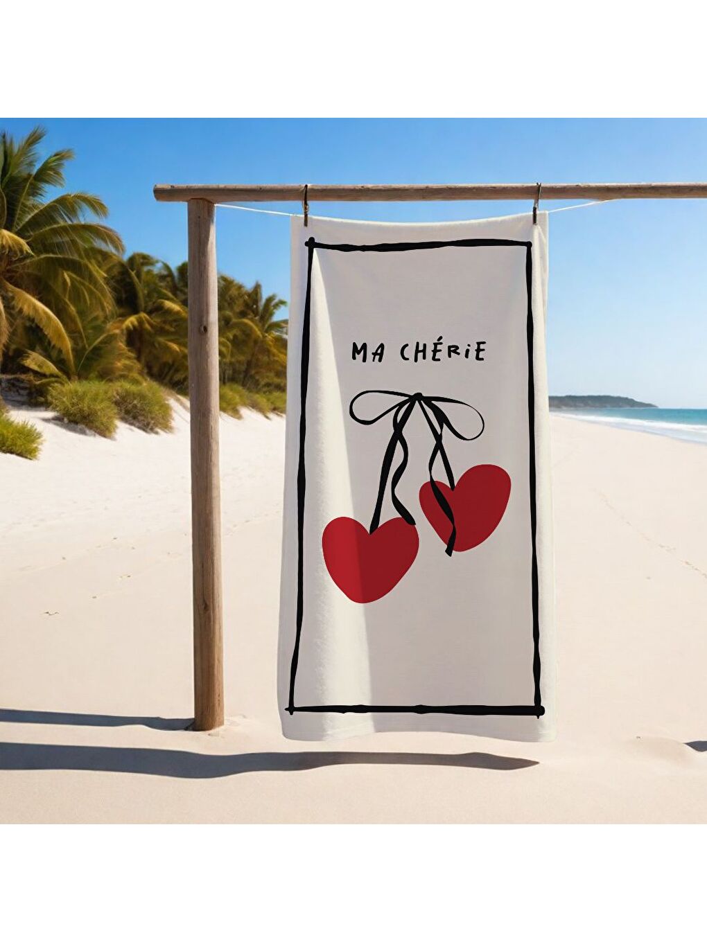 Karışık Renkli Kalp Desenli Havlu 75x150 cm   Plaj   Banyo Kullanımına Uygun   Hızlı Kuruyan Yumuşak Kumaş