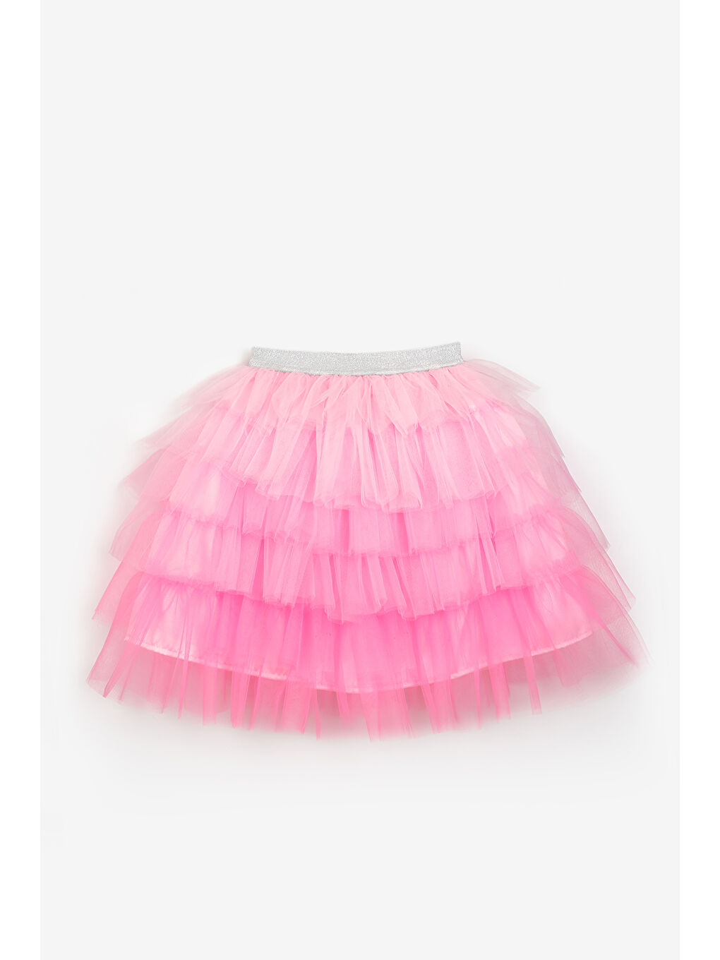 Pembe Katlı Tüllü Kız Çocuk Uzun Etek - Azalea-4
