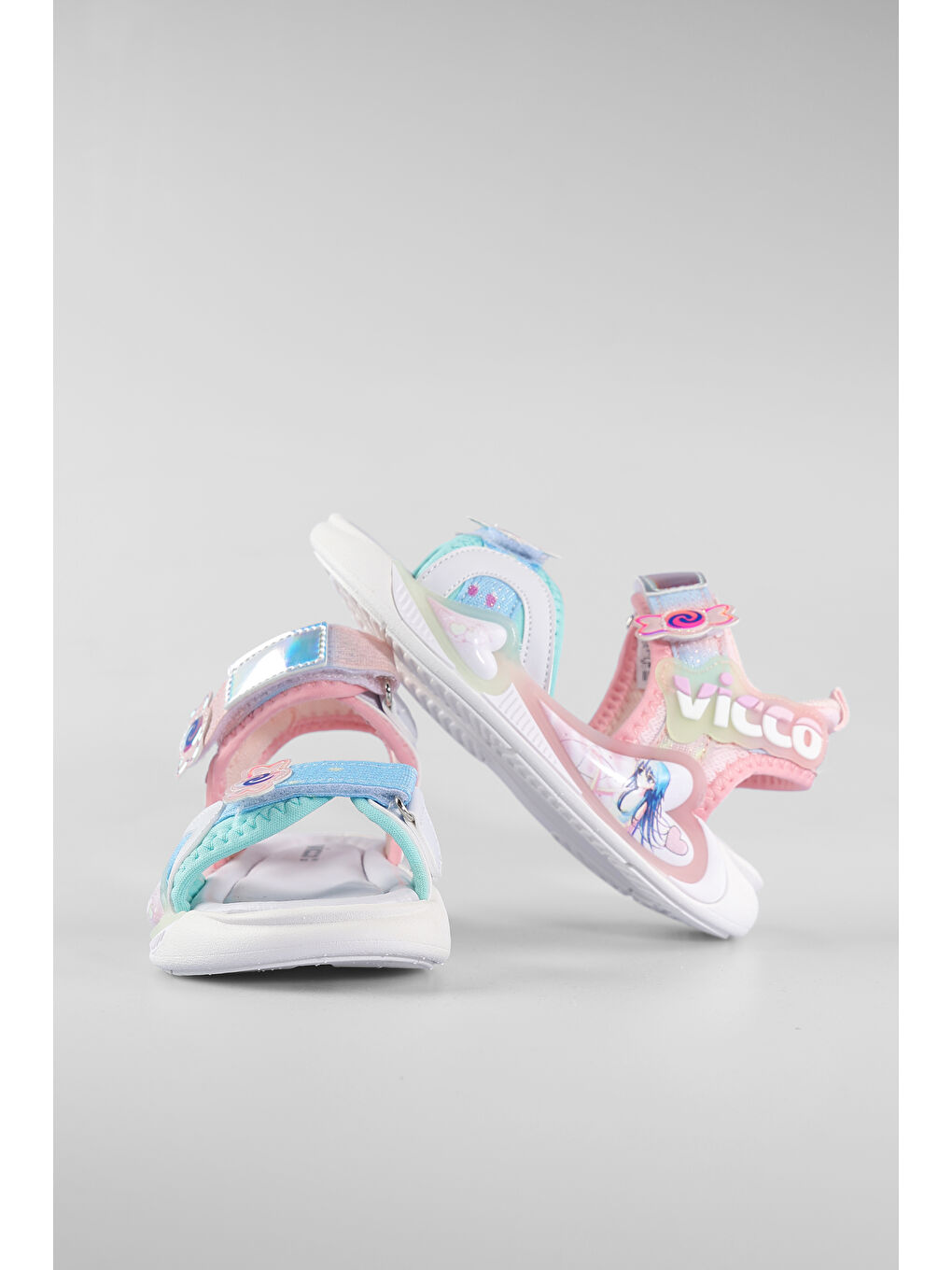 Pembe Arial Hafif Kız Okul Öncesi Pudra Sandalet-2