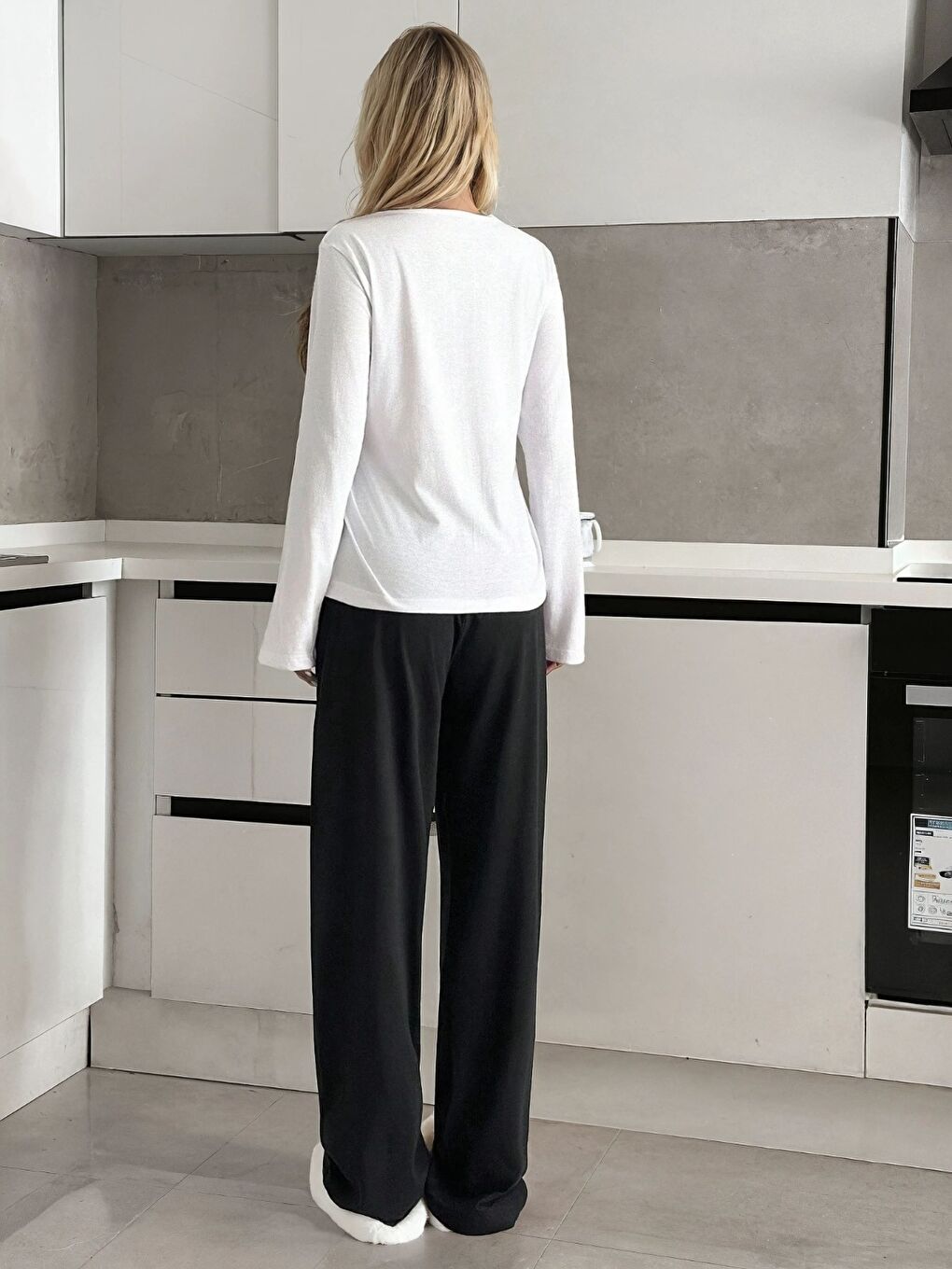 Beyaz Newyork 89 Baskılı Süprem Pijama Takımı-2