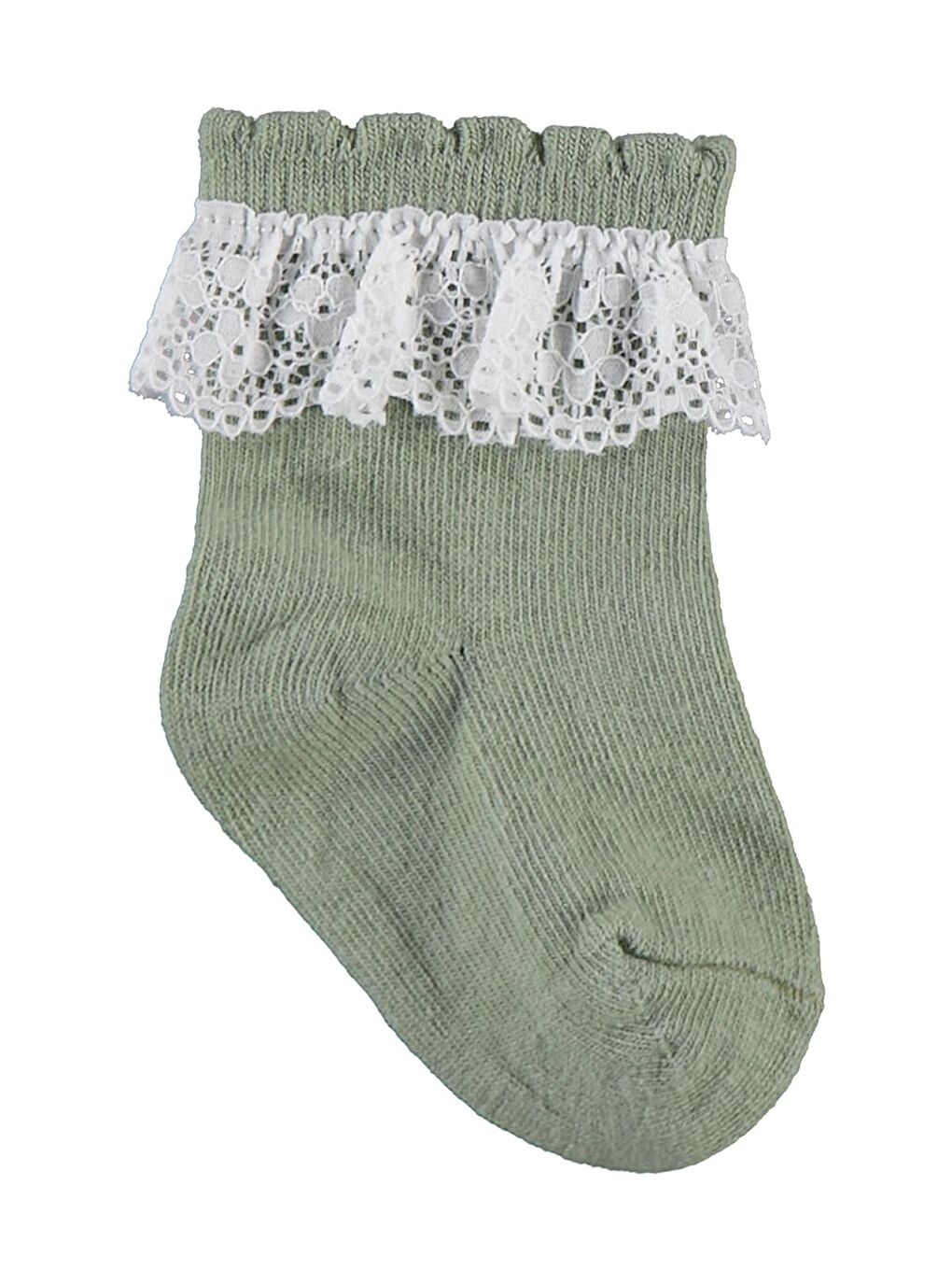 Beyaz Baby Dantel ve Fiyonk Aksesuarlı 3'lü 6-18 Ay Bebek Kız Çorap Set - Standart 12 Ay-3