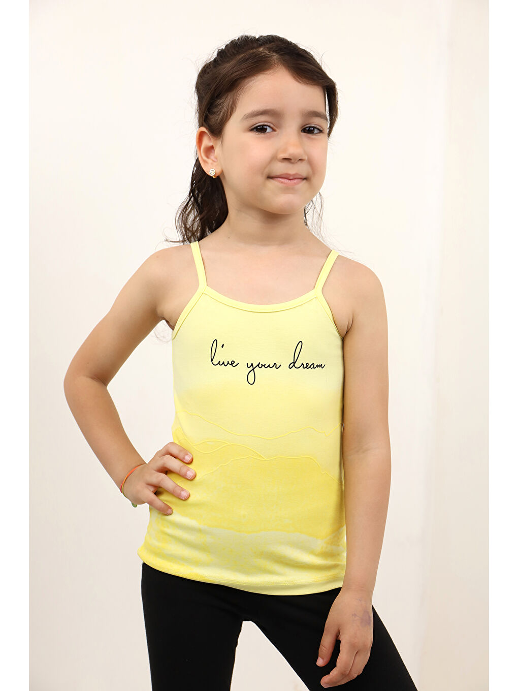 Sarı Kız Bebek Baskılı Atlet