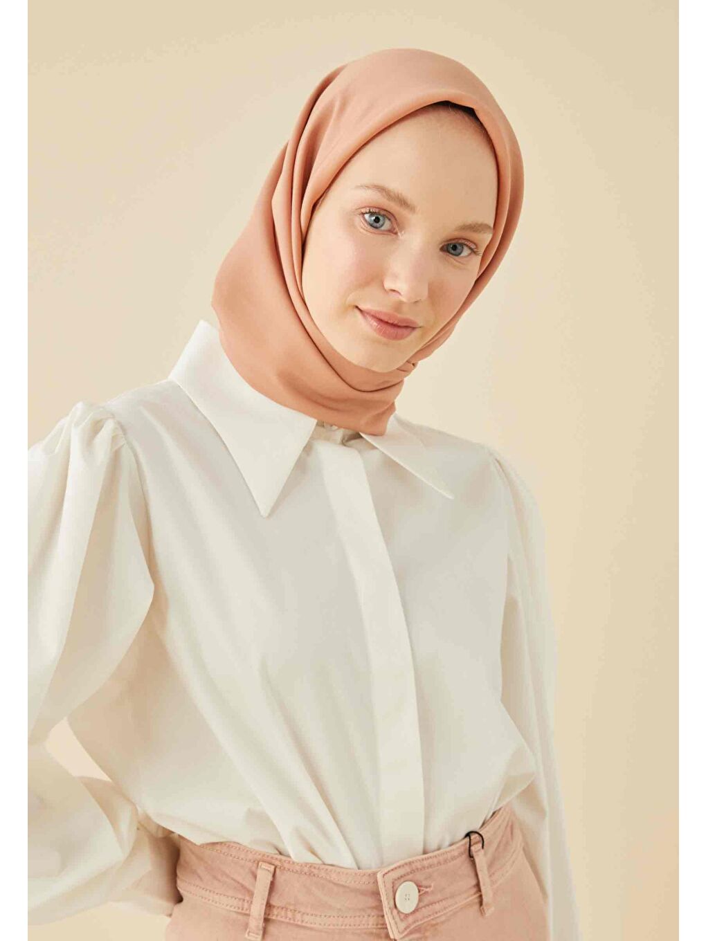 Pamuk İpek Eşarp Gül Pembe