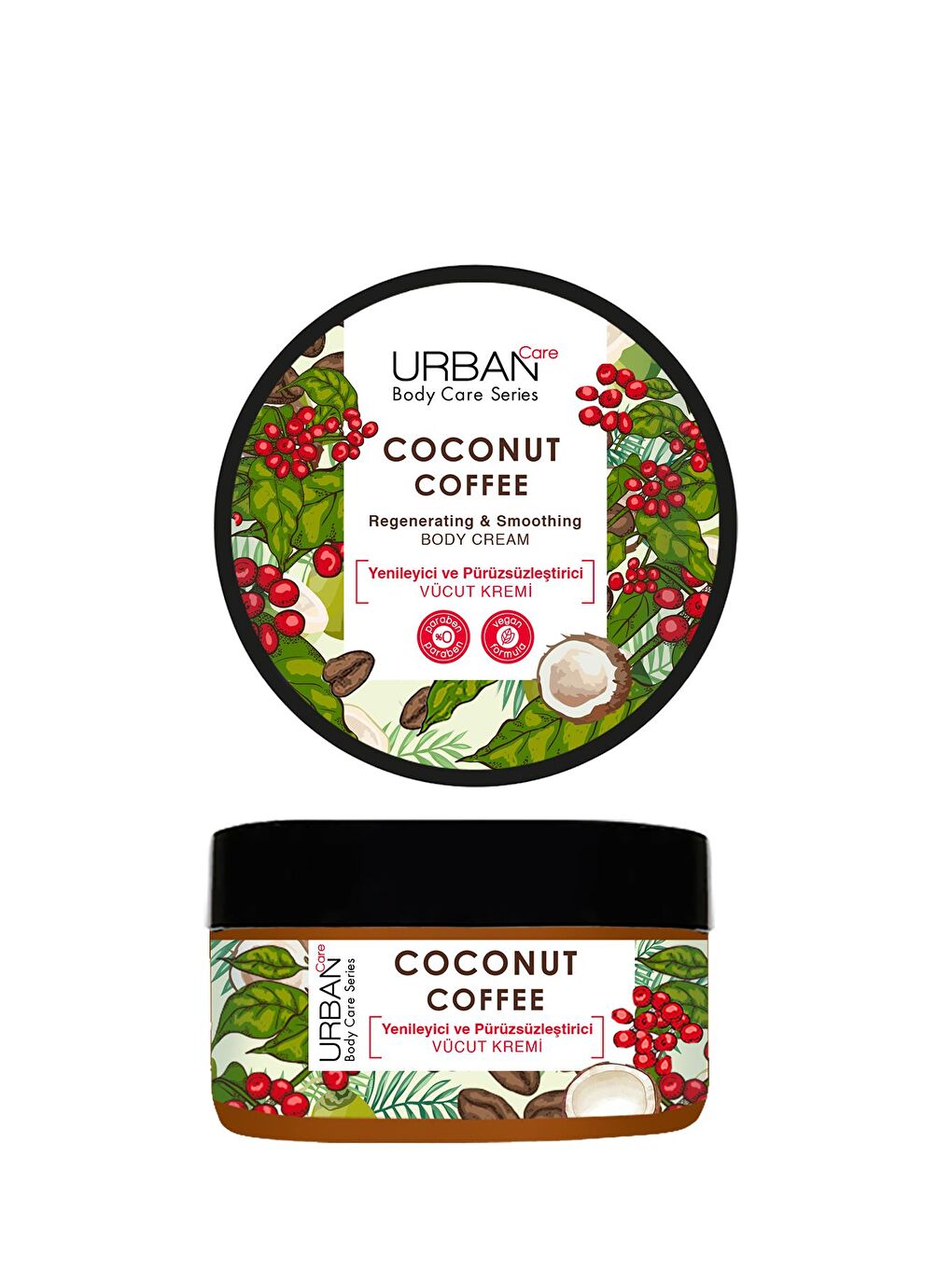 Urban Care Coconut Coffee Yenileyici ve Pürüzsüzleştirici Vücut Kremi 200 ml-Vegan - 1