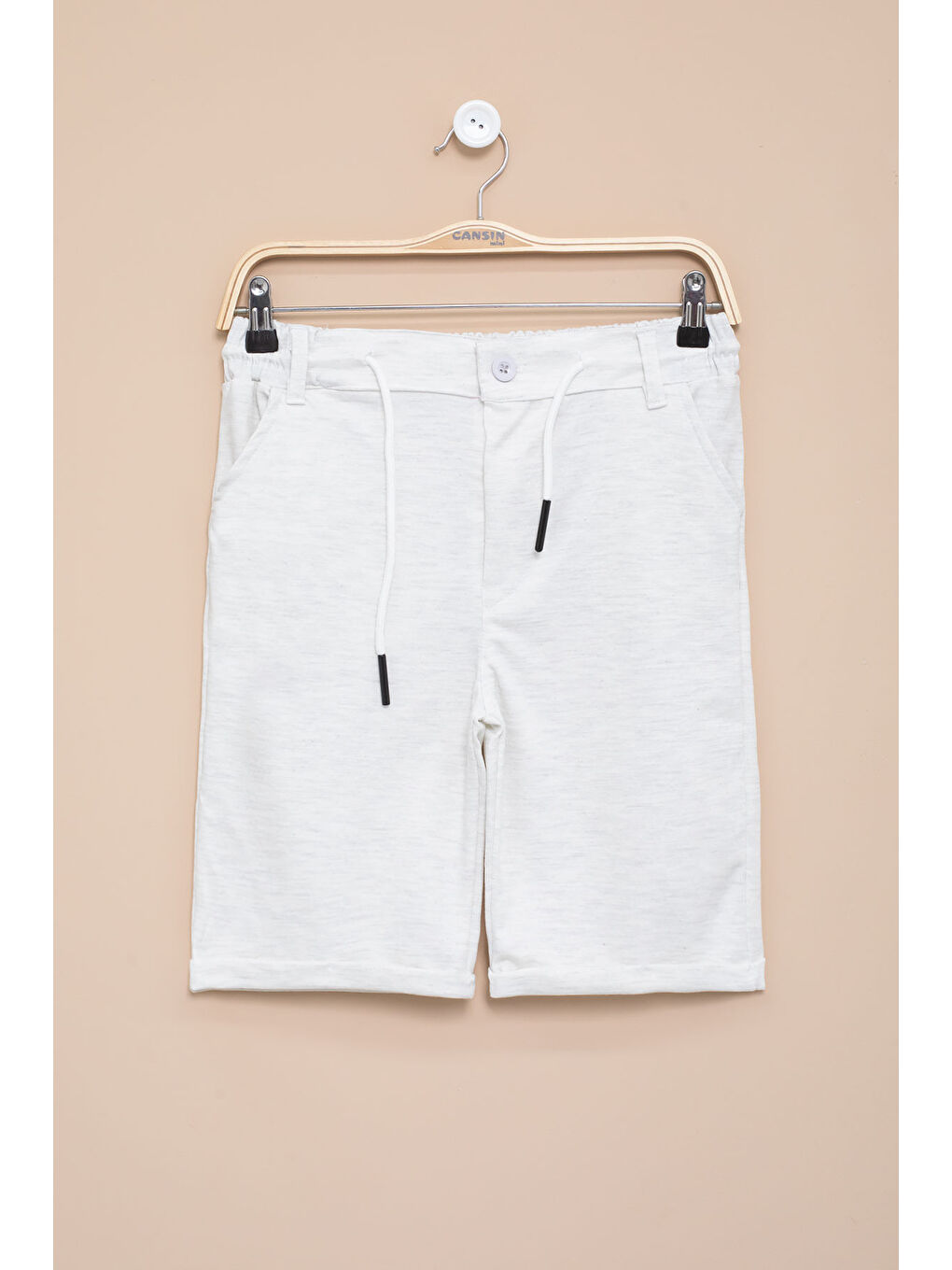 Açık Gri Erkek Çocuk Beli Lastikli Basic Şort 21189