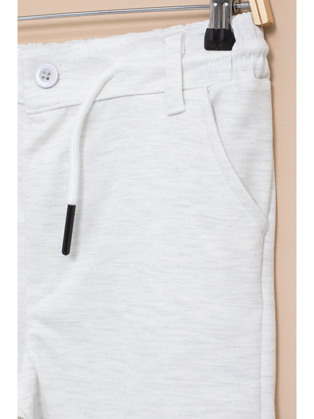 Açık Gri Erkek Çocuk Beli Lastikli Basic Şort 21189-1