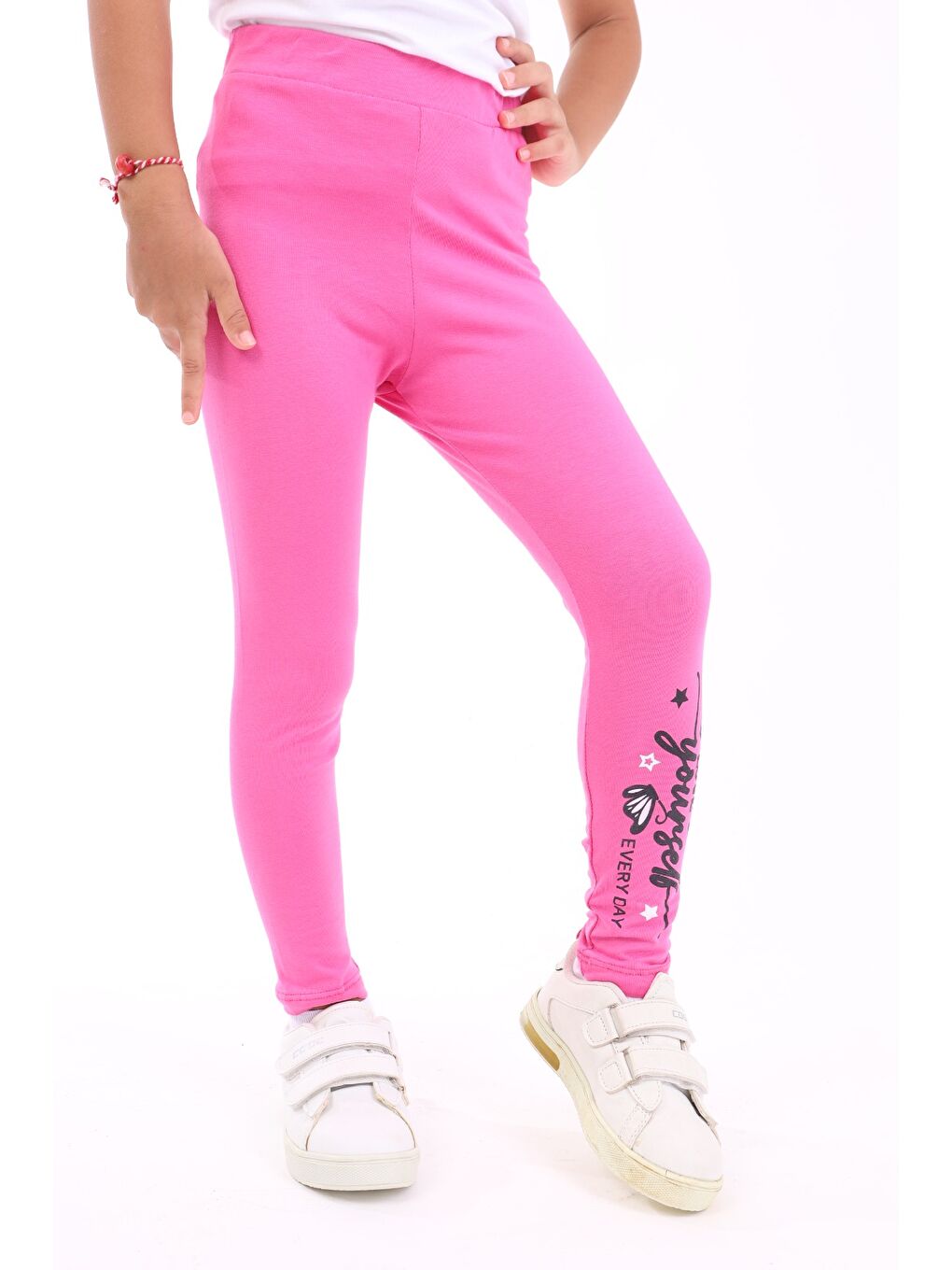 Fuşya Kız Çocuk Baskılı Tayt