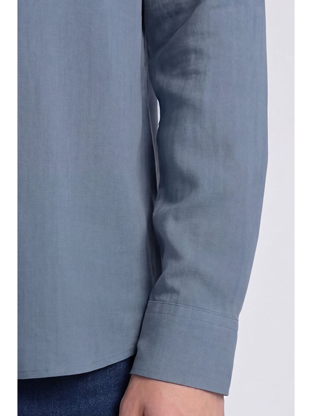 Erkek Mavi Normal Kesim Regular Fit %100 Pamuk Klasik Yaka Muslin Gömlek-5