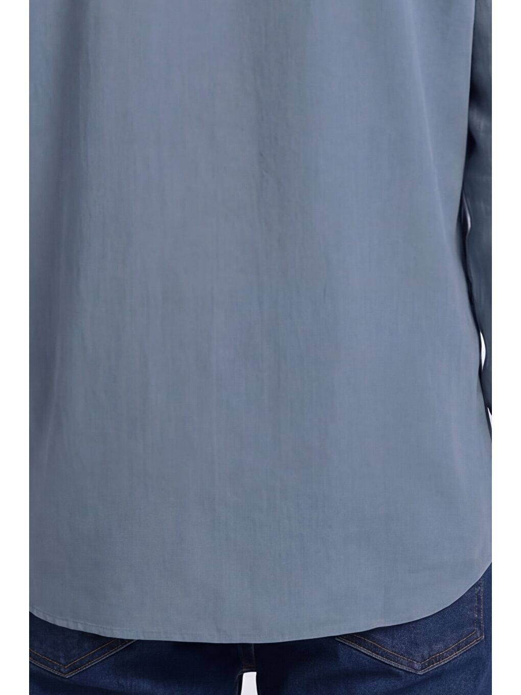 Erkek Mavi Normal Kesim Regular Fit %100 Pamuk Klasik Yaka Muslin Gömlek-6
