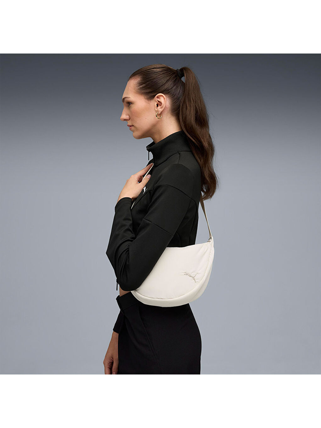 Her Half Moon Kadın Ekru Omuz Çantası-3