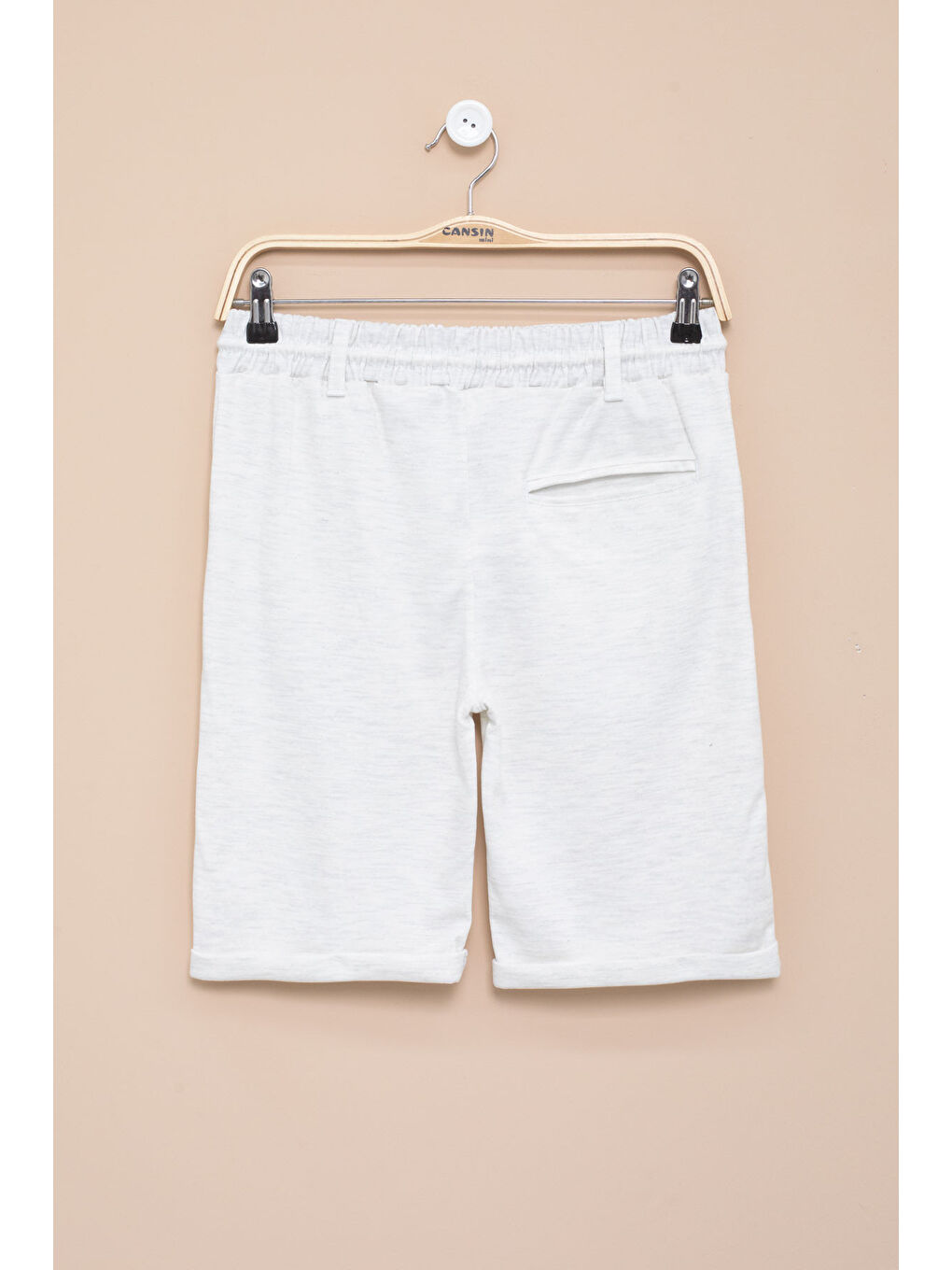 Açık Gri Erkek Çocuk Beli Lastikli Basic Şort 21189-3