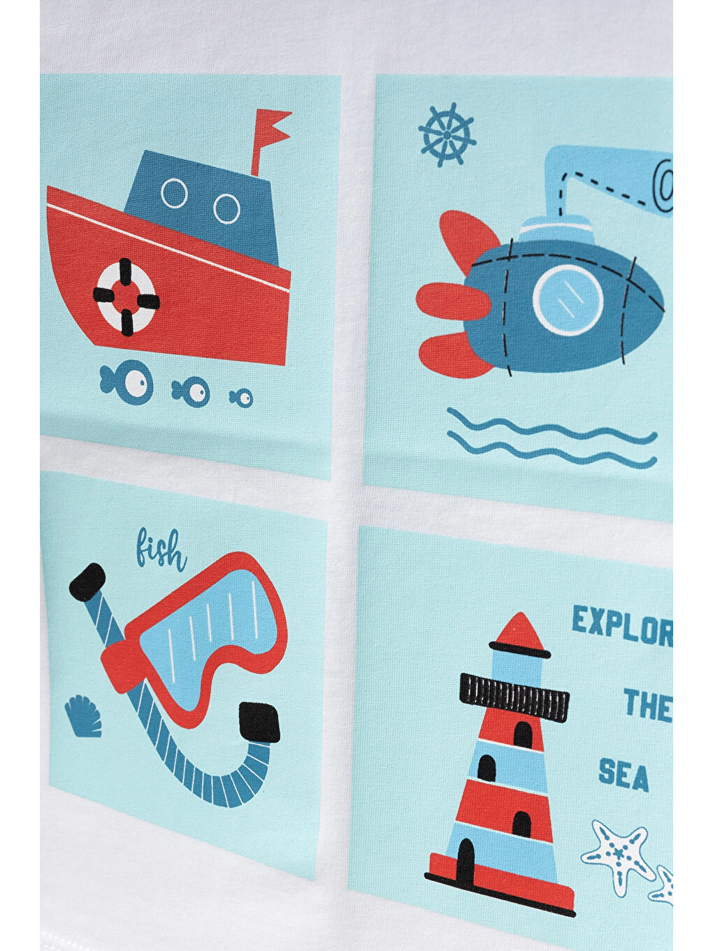 Beyaz Explore Baskılı Erkek Tişört 50101-1