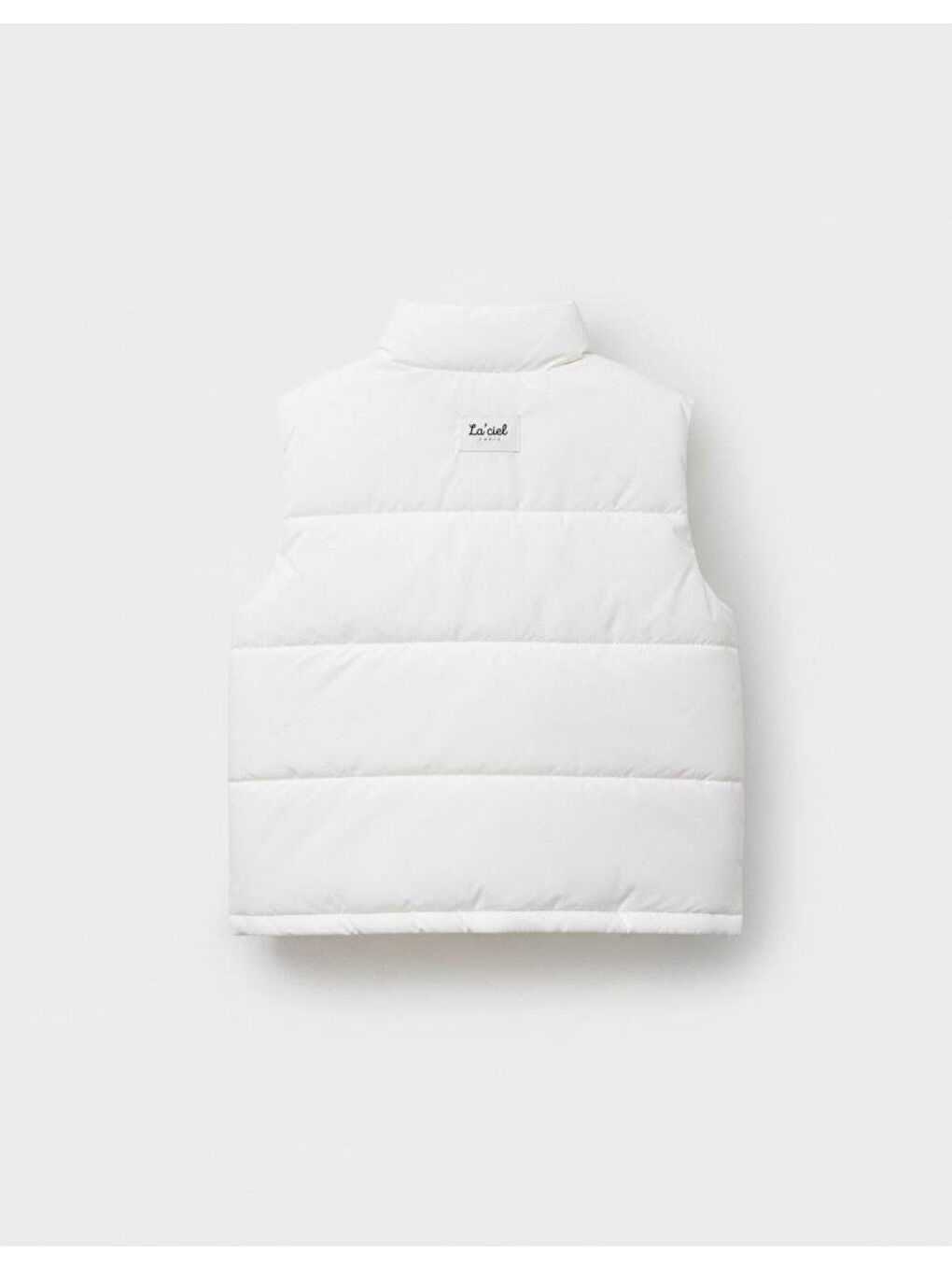 Unisex Çocuk Pamuklu Beyaz Şişme Yelek - Fermuarlı Cepli Kapitone Model-2