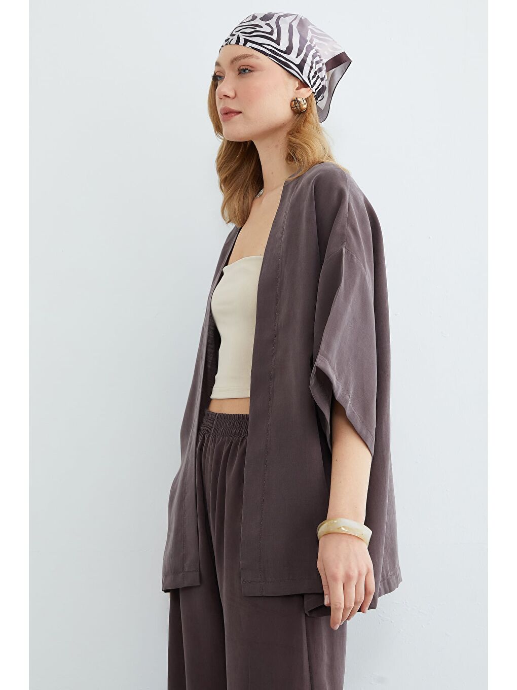 Kahverengi Basic Kapri Kol Salaş 2 Li Takım-2