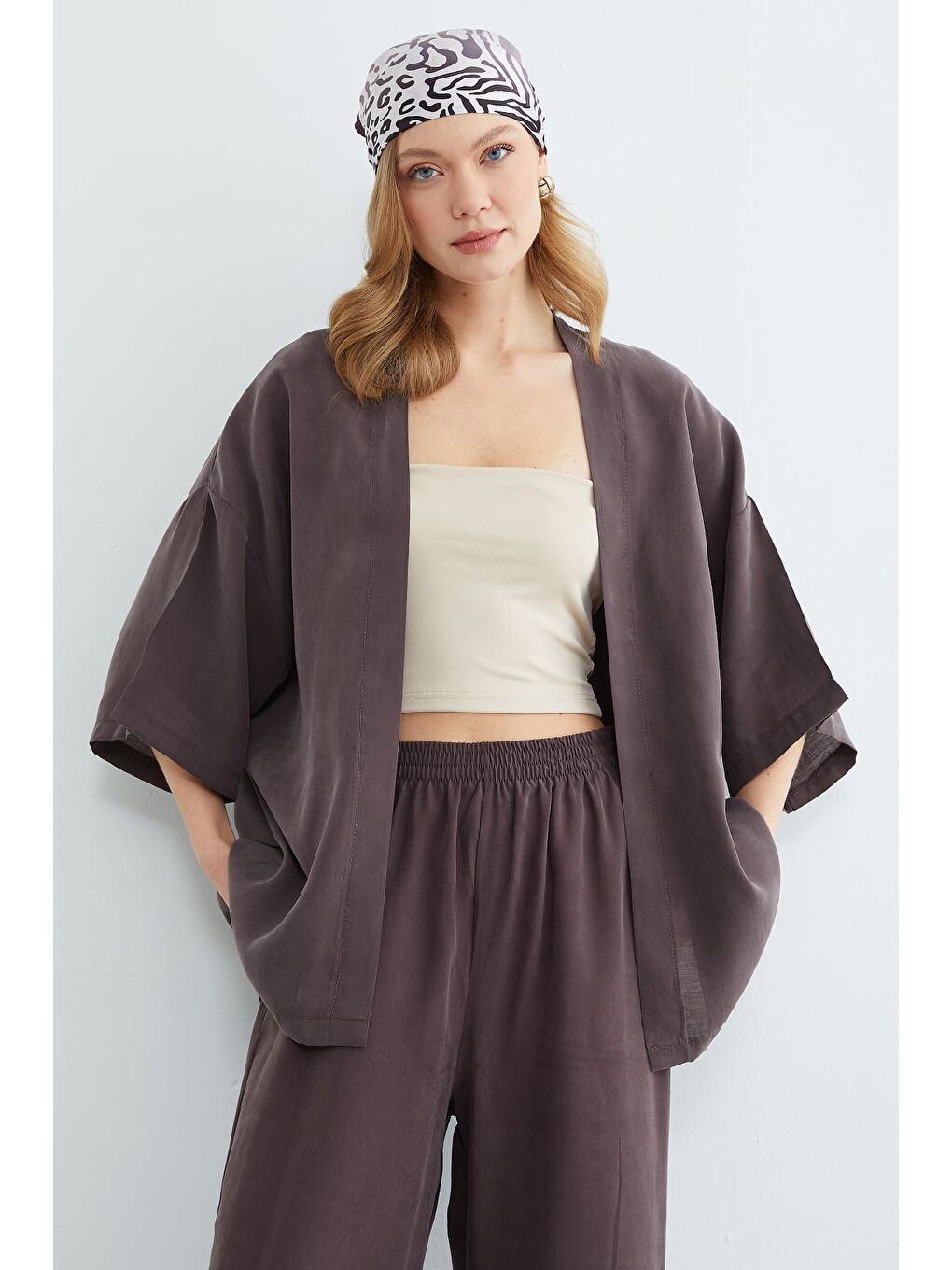 Kahverengi Basic Kapri Kol Salaş 2 Li Takım-3