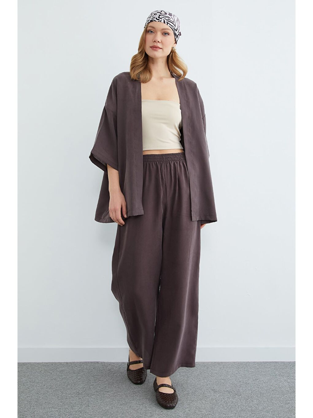 Kahverengi Basic Kapri Kol Salaş 2 Li Takım-4