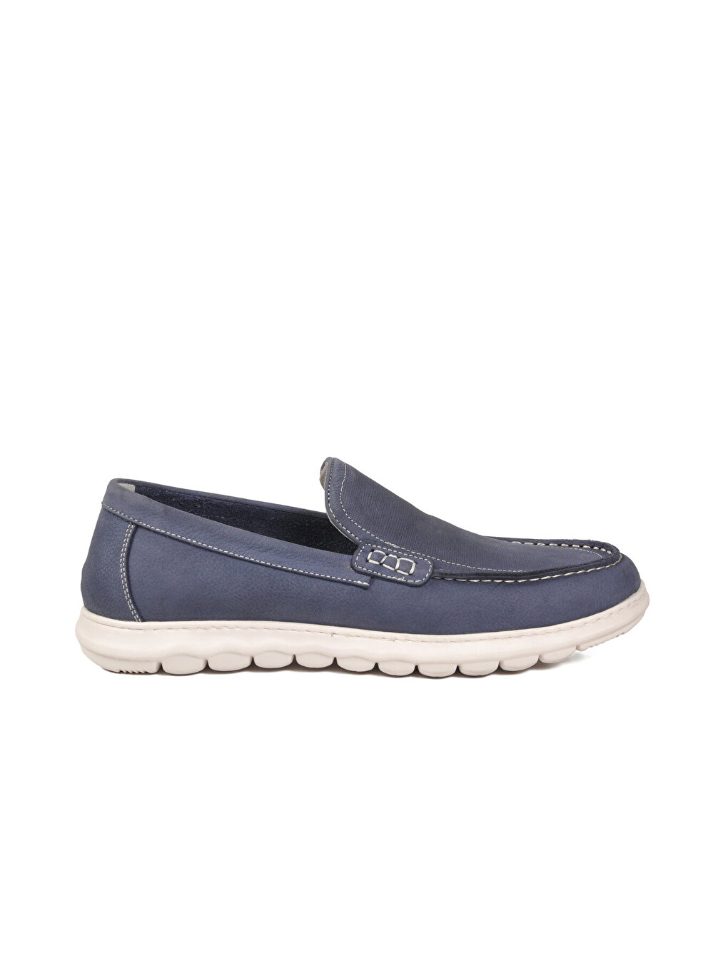 Mavi Nubuk Hakiki Deri Anatomik Hafızalı Rahat Taban Erkek Casual Ayakkabı Loafer M732